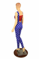 Suspender Leggings in Blue & White Star - Coquetry Clothing
