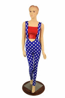 Suspender Leggings in Blue & White Star - Coquetry Clothing