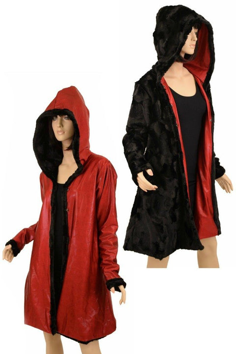 Reversible Minky A Line Coat - Coquetry Clothing