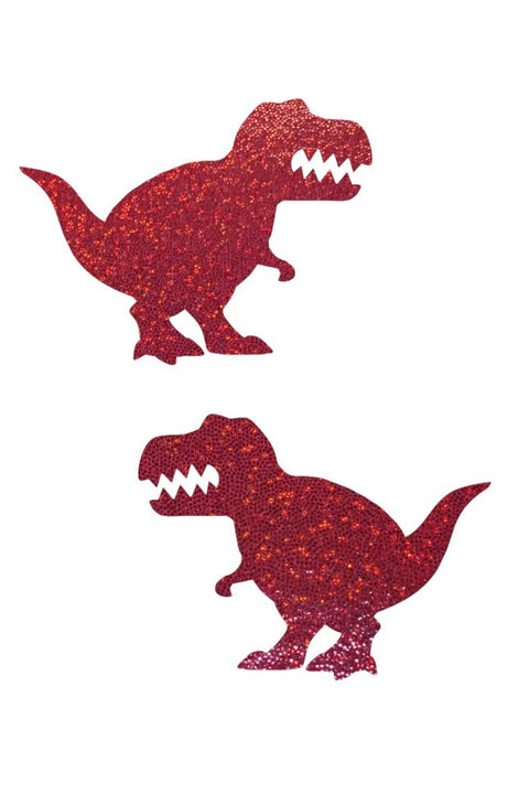 Red Sparkly T Rex Pasties - Coquetry Clothing