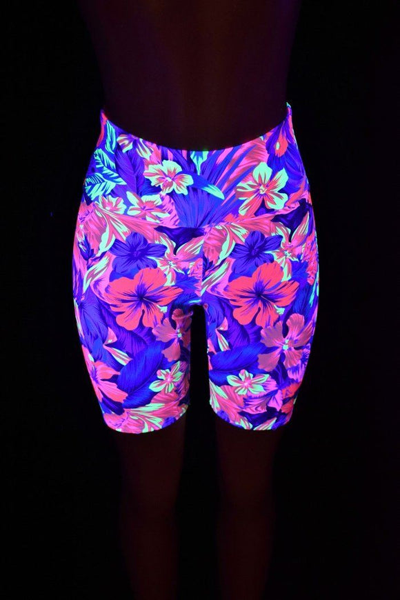 Tahitian Floral Bike Shorts - Coquetry Clothing