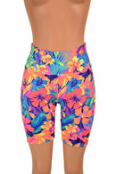 Tahitian Floral Bike Shorts - Coquetry Clothing