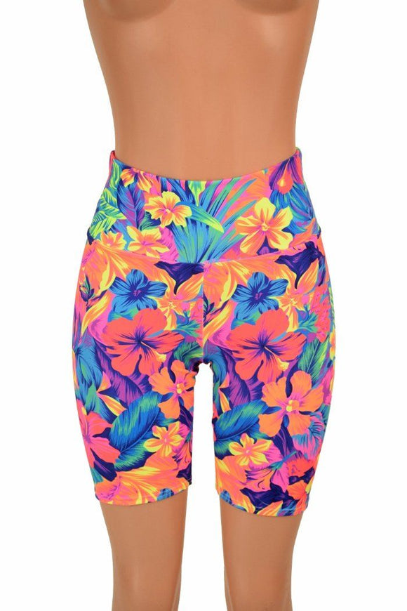 Tahitian Floral Bike Shorts - Coquetry Clothing