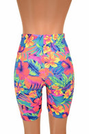 Tahitian Floral Bike Shorts - Coquetry Clothing