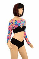 Tahitian Floral Bolero Dance Sleeves - Coquetry Clothing