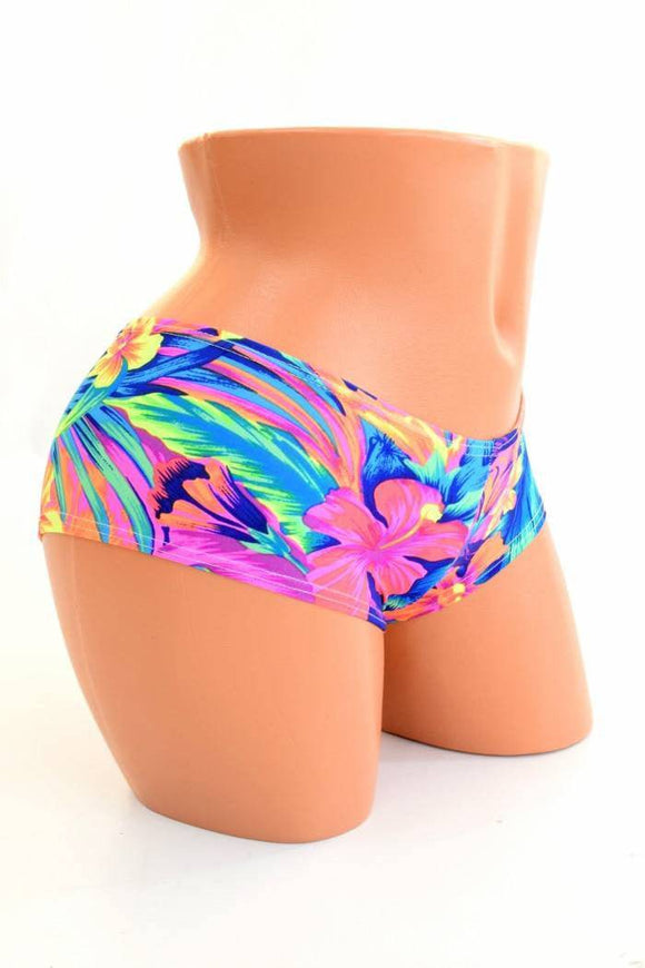 Tahitian Floral Cheeky Booty Shorts - Coquetry Clothing