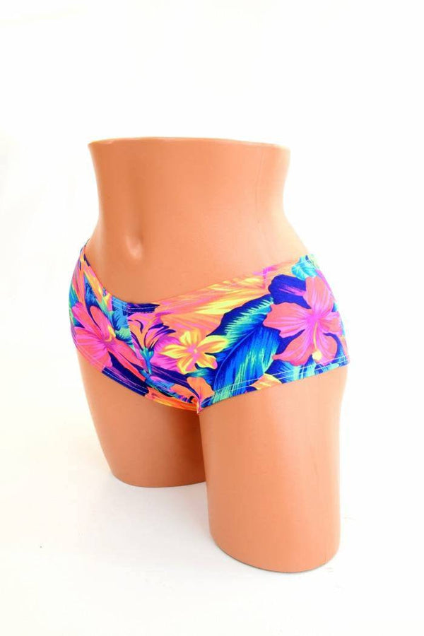 Tahitian Floral Cheeky Booty Shorts - 4