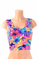 Tahitian Floral Crop Tank - Coquetry Clothing