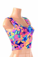 Tahitian Floral Crop Tank - Coquetry Clothing