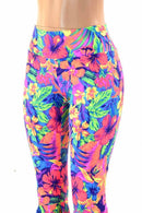 Tahitian Floral High Waist Bell Bottom Flares - Coquetry Clothing
