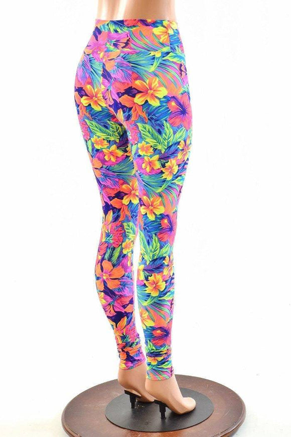 Tahitian Floral High Waist Leggings - Coquetry Clothing