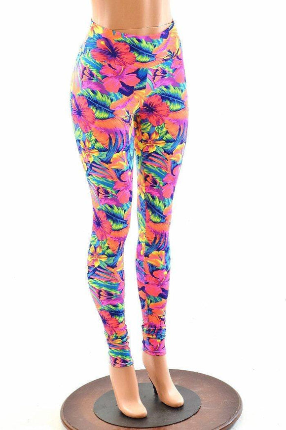 Tahitian Floral High Waist Leggings - Coquetry Clothing