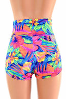 Tahitian Floral High Waist Shorts - Coquetry Clothing