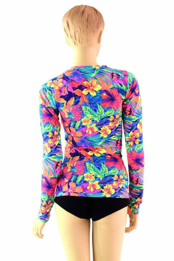 Tahitian Floral Longsleeve Top - Coquetry Clothing