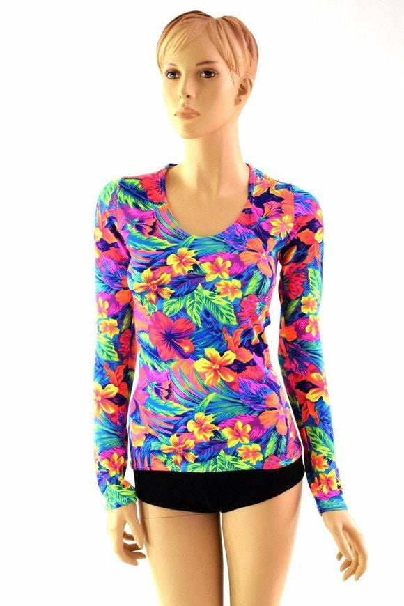 Tahitian Floral Longsleeve Top - Coquetry Clothing