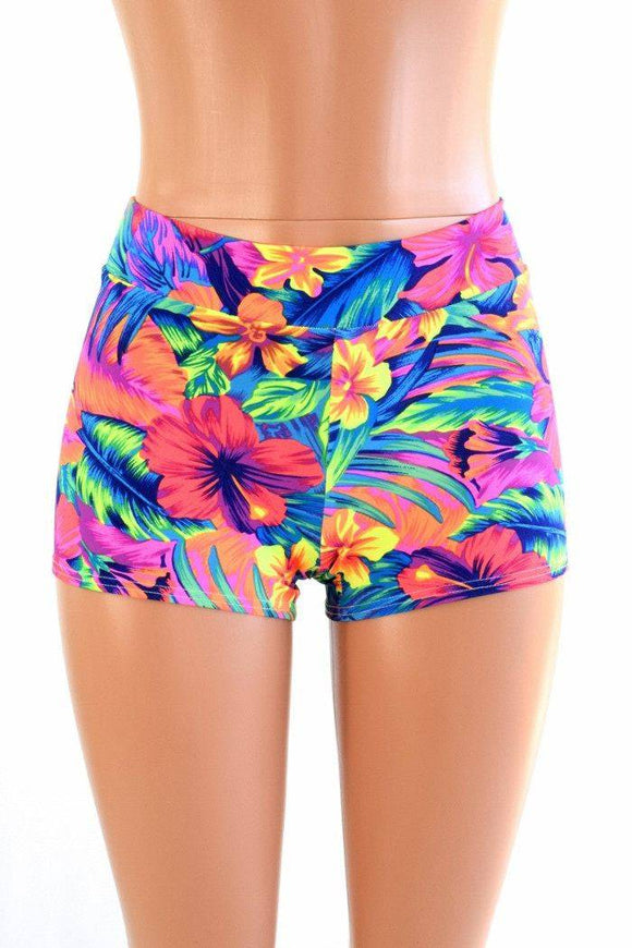 Tahitian Floral Midrise Shorts - Coquetry Clothing