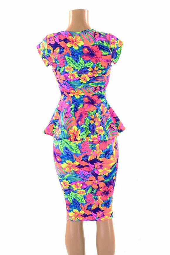 Tahitian Floral Peplum & Skirt Set - Coquetry Clothing