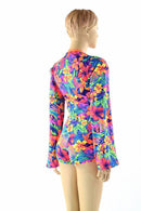 Tahitian Floral Plunging V Romper - Coquetry Clothing