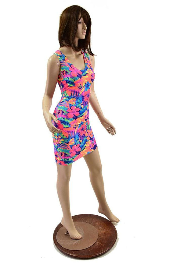 Tahitian Floral Racerback Bodycon Dress - Coquetry Clothing