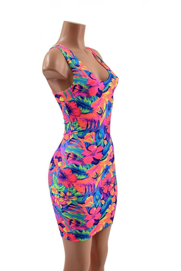 Tahitian Floral Racerback Bodycon Dress - 3