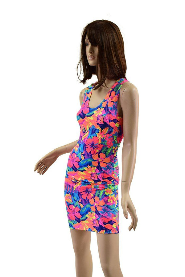 Tahitian Floral Racerback Bodycon Dress - 13