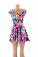 Tahitian Floral Skater Dress - Coquetry Clothing