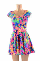 Tahitian Floral Skater Dress - Coquetry Clothing