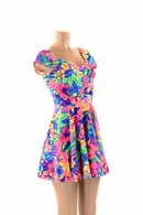 Tahitian Floral Skater Dress - Coquetry Clothing