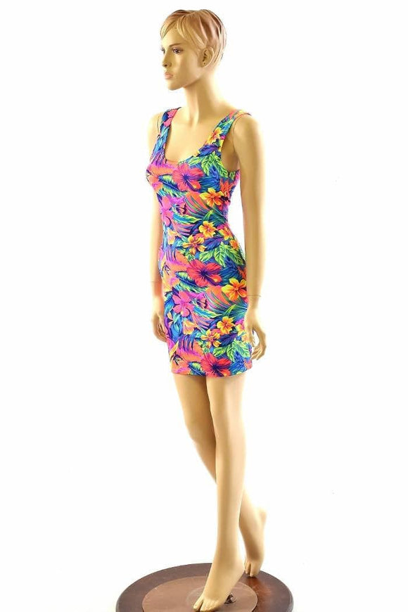 Tahitian Floral Tank Dress - Coquetry Clothing