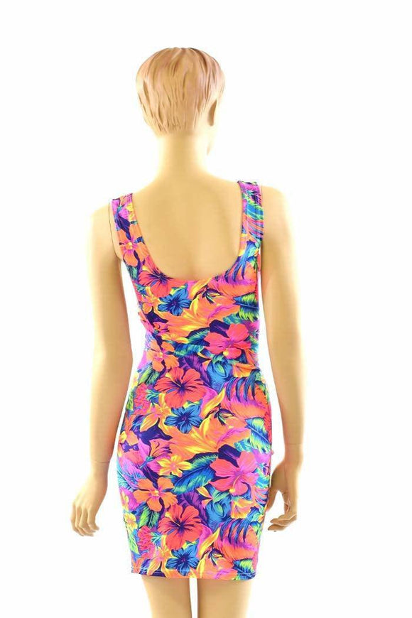 Tahitian Floral Tank Dress - Coquetry Clothing