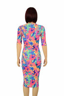 Tahitian Floral Wiggle Dress - Coquetry Clothing