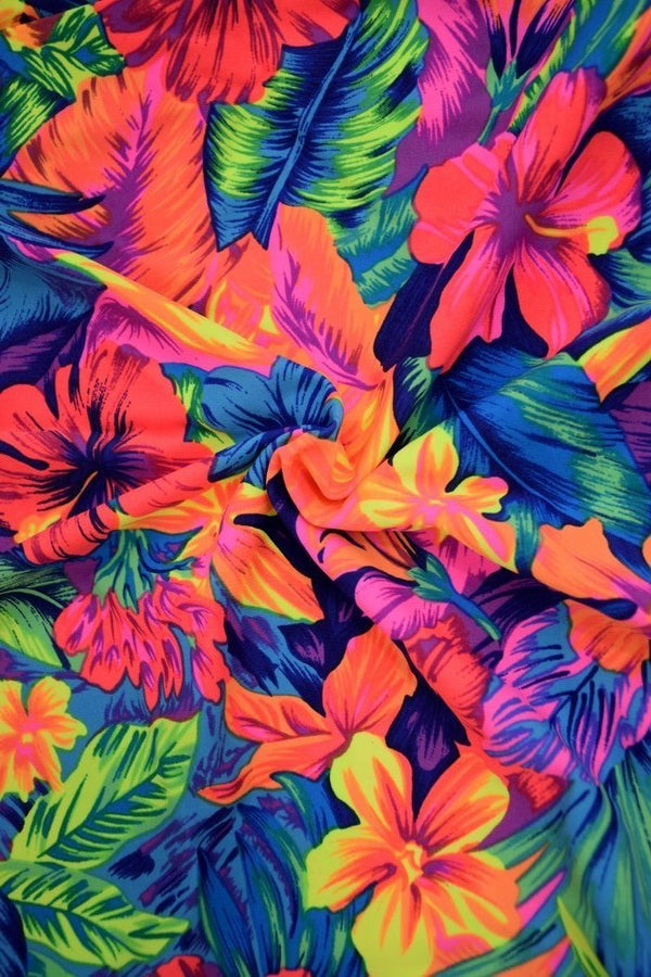 UV Glow Tahitian Floral Fabric - 2