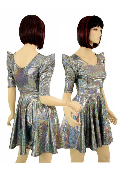 Alien Babe Sharp Shoulder Skater Dress - Coquetry Clothing