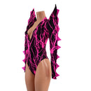 The Triple Threat Romper in Neon Pink Lightning with Brazilian Cut Leg - Coquetry Clothing