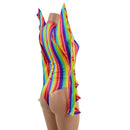 The Triple Threat Romper in Rainbow Stripe with Brazilian Cut Leg - Coquetry Clothing