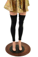 Thigh High Leg Warmers in Smooth Black Spandex - Coquetry Clothing