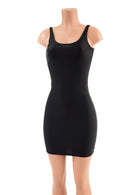 Thin Strap Bodycon Tank Dress in Black Zen - Coquetry Clothing