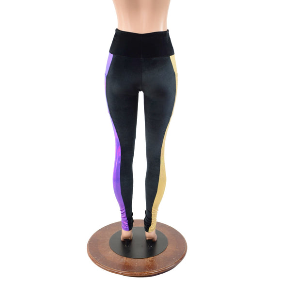 Three Color High Waist Side Pocket Leggings - Coquetry Clothing