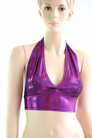 Tie Back Halter Top in Fuchsia Sparkly Jewel - Coquetry Clothing