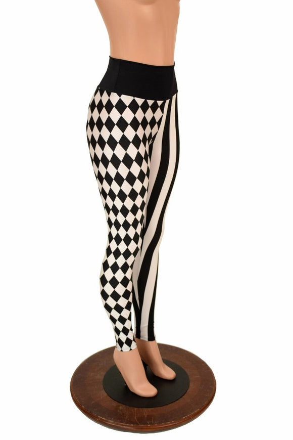 Tri Color High Waist Leggings - Coquetry Clothing