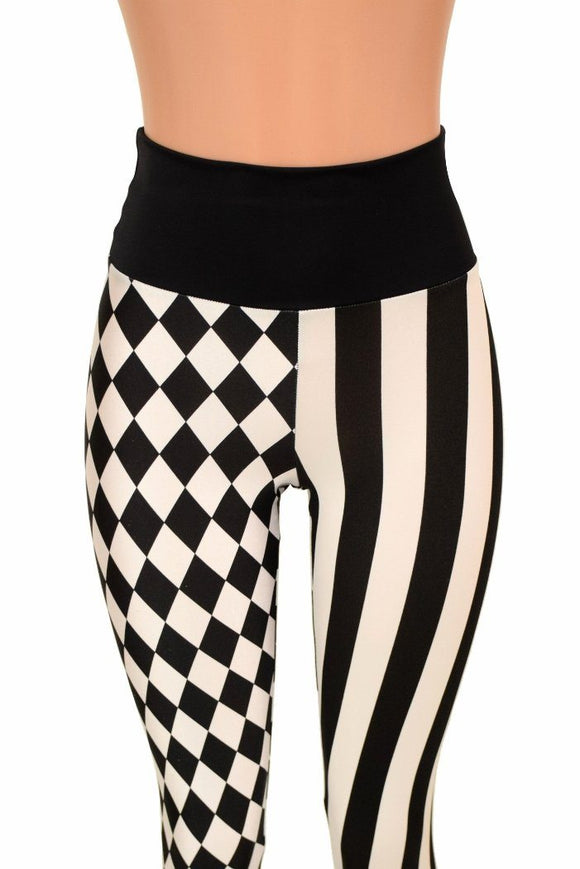 Tri Color High Waist Leggings - Coquetry Clothing