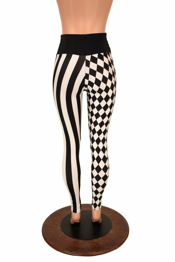 Tri Color High Waist Leggings - Coquetry Clothing