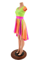 Tri Color Neon Pinwheel Hi Lo Skater Dress - Coquetry Clothing