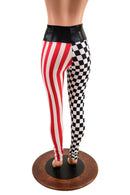 Tri Color Split Circus Print Leggings - Coquetry Clothing