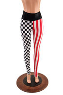 Tri Color Split Circus Print Leggings - Coquetry Clothing