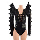 Triple Threat Romper with Plunging Laceup Neckline - Coquetry Clothing