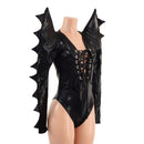 Triple Threat Romper with Plunging Laceup Neckline - Coquetry Clothing