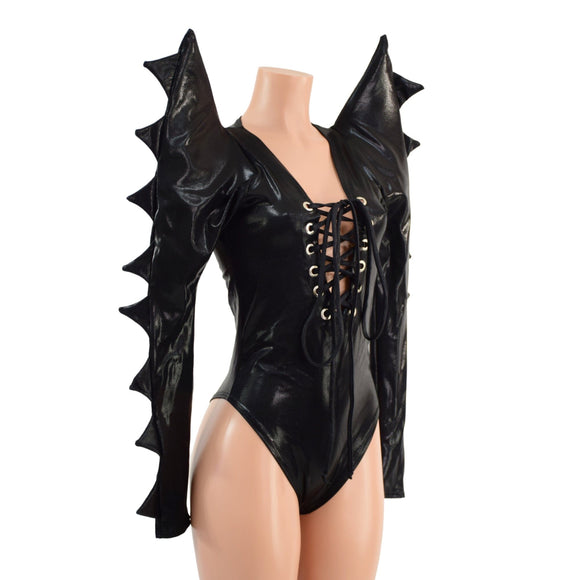 Triple Threat Romper with Plunging Laceup Neckline - Coquetry Clothing