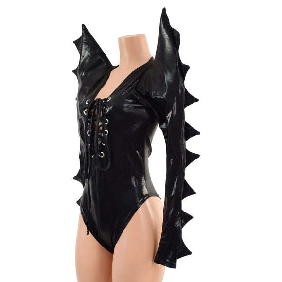 Triple Threat Romper with Plunging Laceup Neckline - Coquetry Clothing