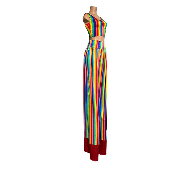 Trouser Style Stilt Pants and Crop Tank Top Set - Coquetry Clothing